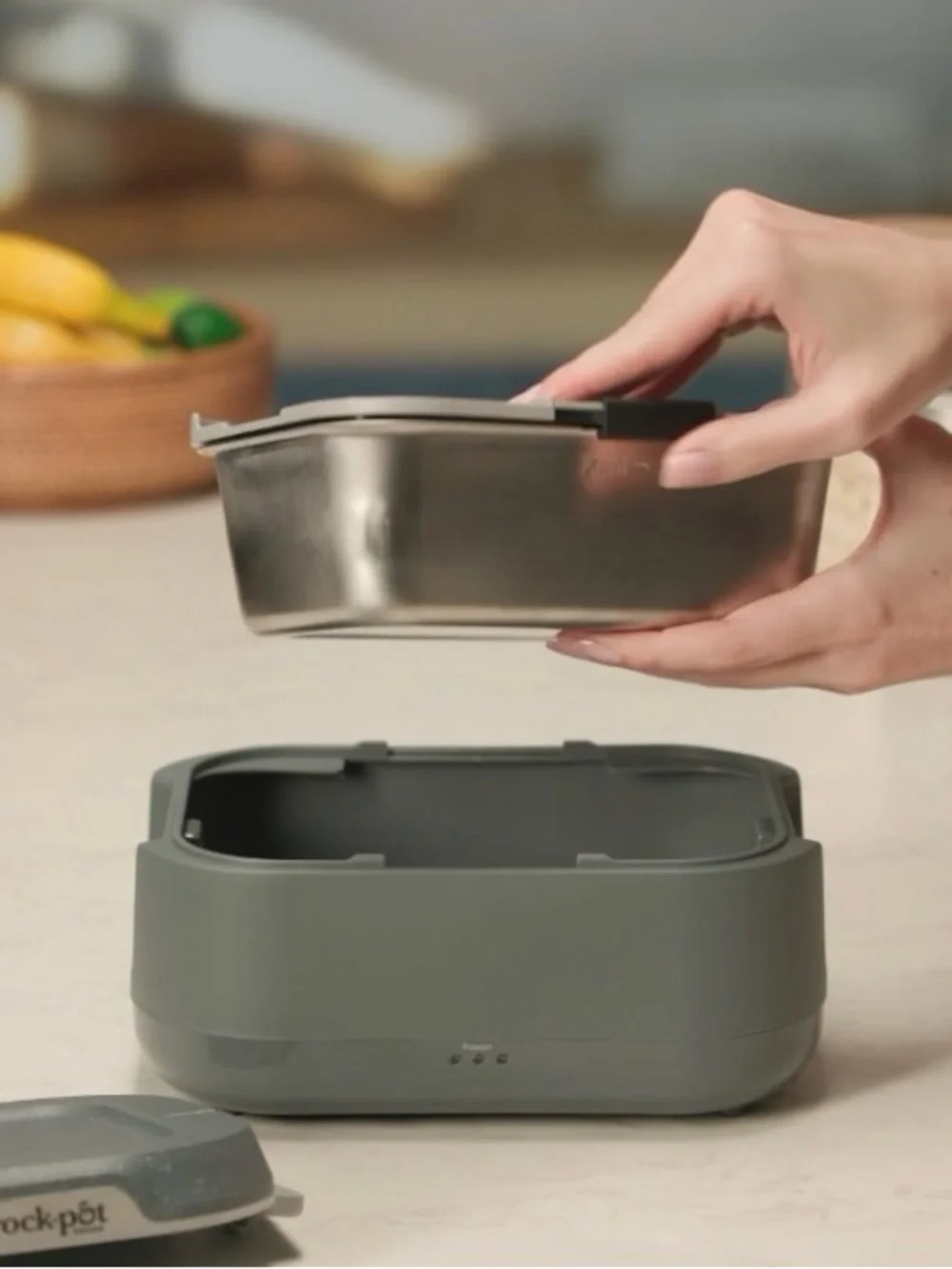 Crockpot Go electric Slow Cooker lunchbox - Gray